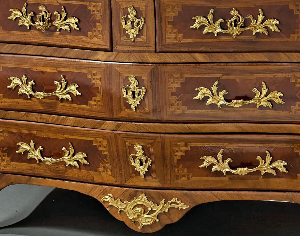 Rococo Chest Of Drawers, Germany, Dresden, C. 1765, Louis XV Style; H. 80 Cm, W. 129 Cm, D. 61 Cm -photo-3