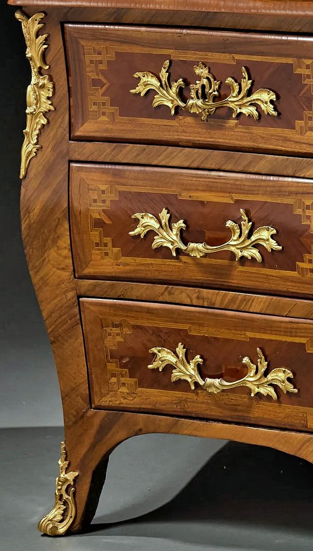 Rococo Chest Of Drawers, Germany, Dresden, C. 1765, Louis XV Style; H. 80 Cm, W. 129 Cm, D. 61 Cm -photo-4
