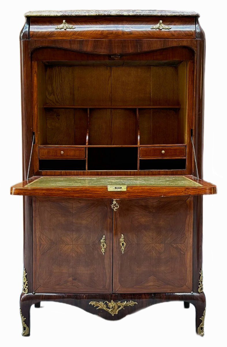 Louis XV-style Secretary Desk, Ca. 1750, Attributed To Denis Genty  - Denis Genty, Master Craftsman, March 13, 1754 -photo-4