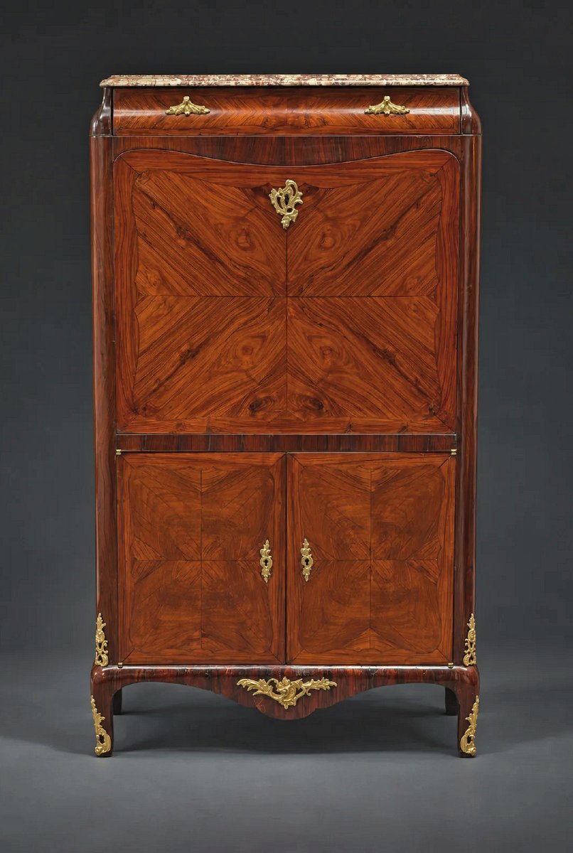 Louis XV-style Secretary Desk, Ca. 1750, Attributed To Denis Genty  - Denis Genty, Master Craftsman, March 13, 1754 