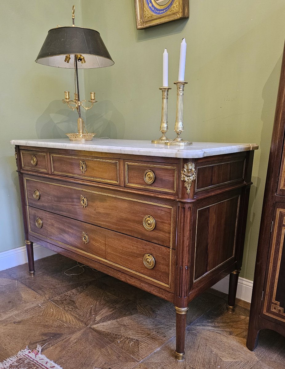 Commode Louis XVI estampillée B.MOLITOR vers 1780  -photo-2