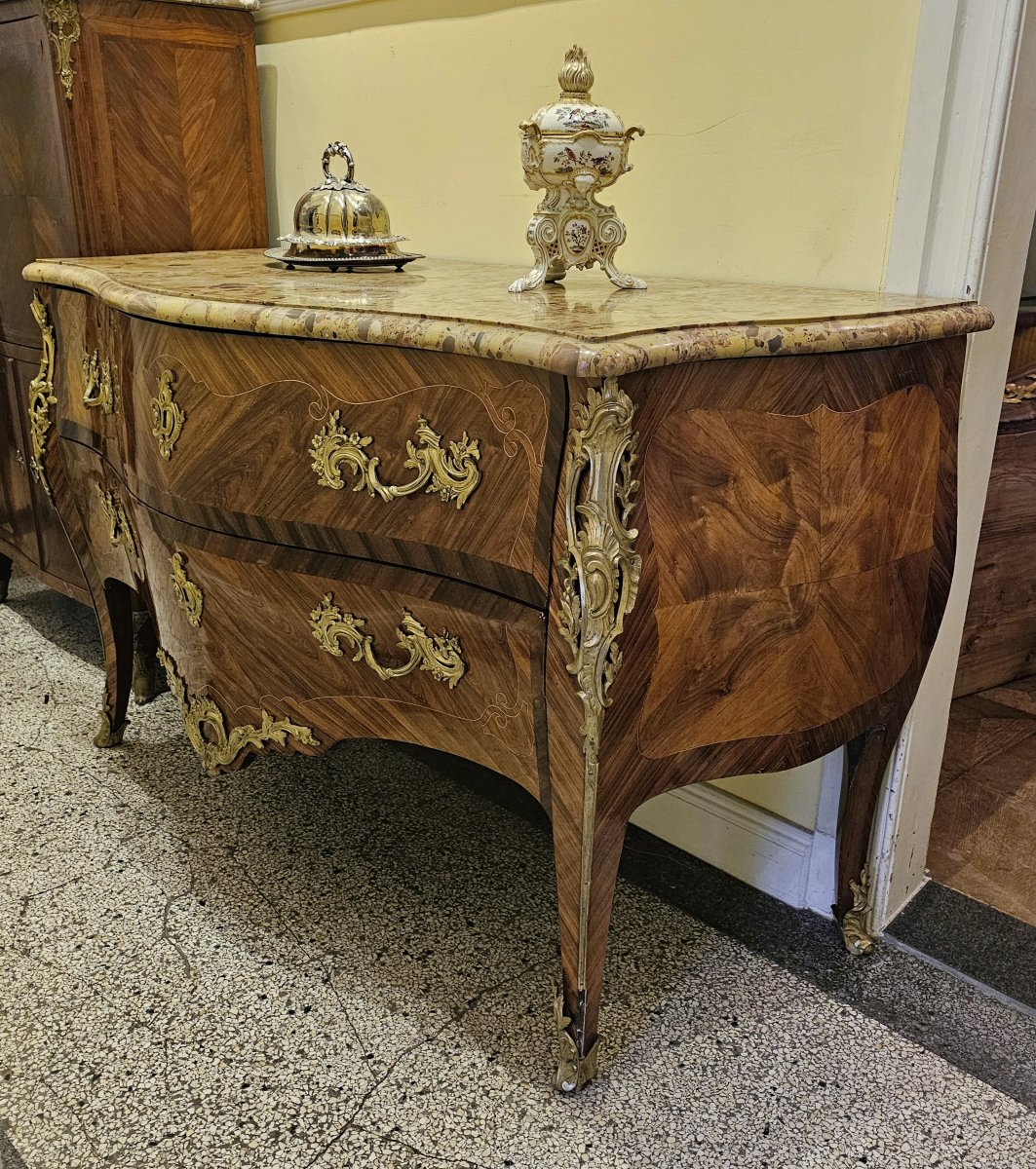 Commode estampillée J. SCHMITZ (deux fois) ainsi que JME Louis XV -photo-3