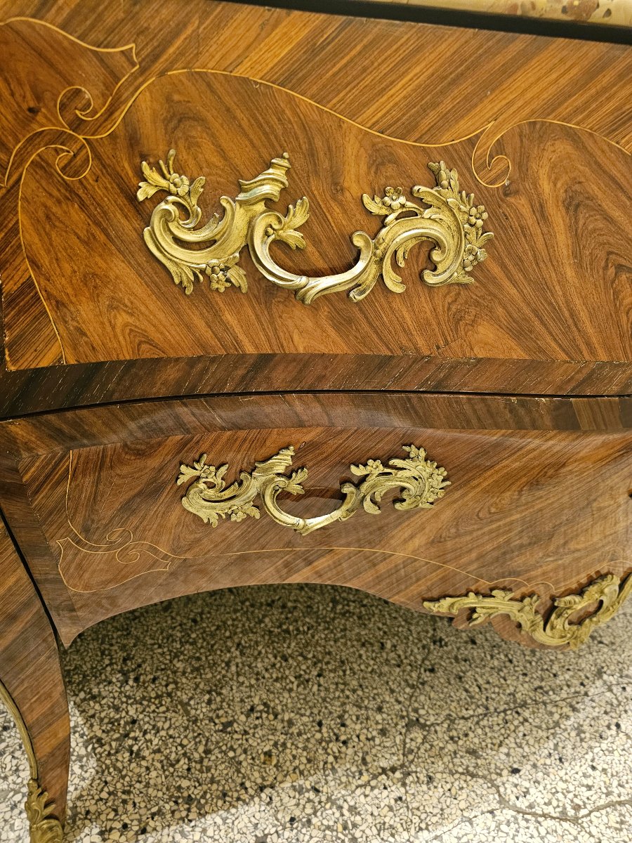 Commode estampillée J. SCHMITZ (deux fois) ainsi que JME Louis XV -photo-4