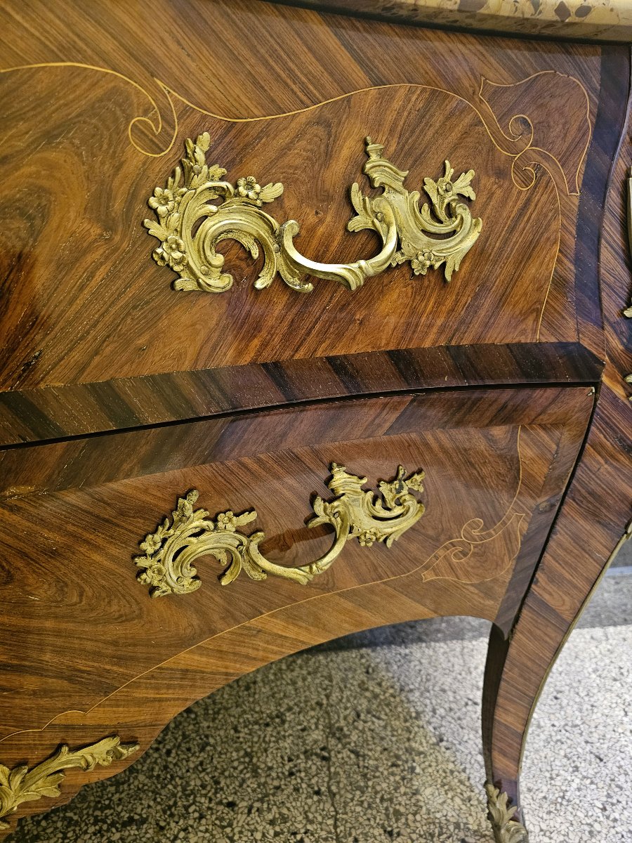 Commode estampillée J. SCHMITZ (deux fois) ainsi que JME Louis XV -photo-5