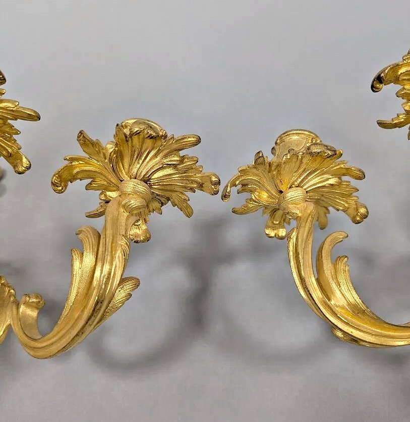Appliques Paire Louis XV vers 1740  H. 43 cm, L. 38 cm -photo-2