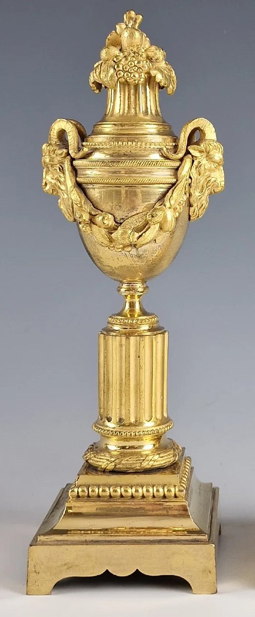 Cassolettes Louis XVI vers 1780  H. 24 cm  Bronze doré -photo-4