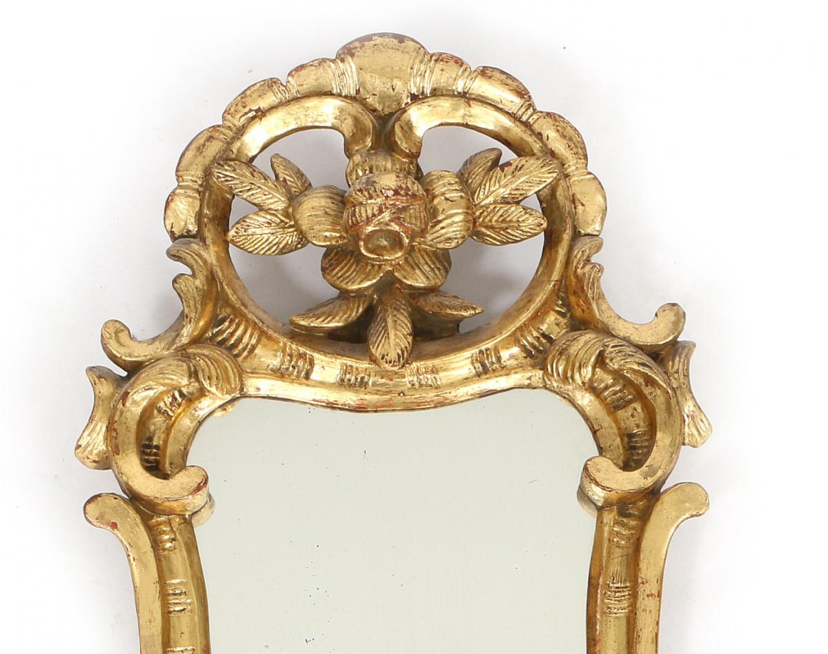 Louis XV Mirror Around 1765 Golden Wood H. 59 Cm-photo-3