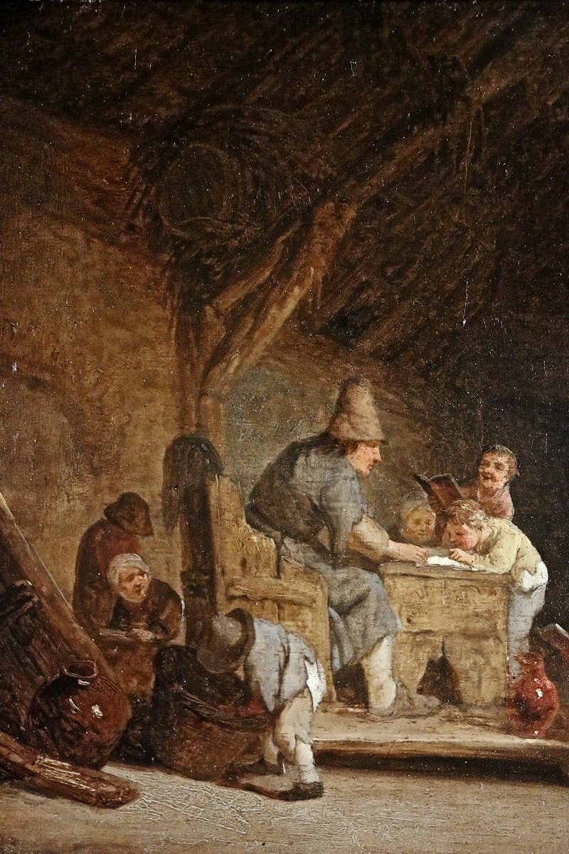 Adriaen Van Ostade (* 1610 à Haarlem; † 1685) Dans l'école du village - Provenance :   Collection Marquis de Praslin-photo-2