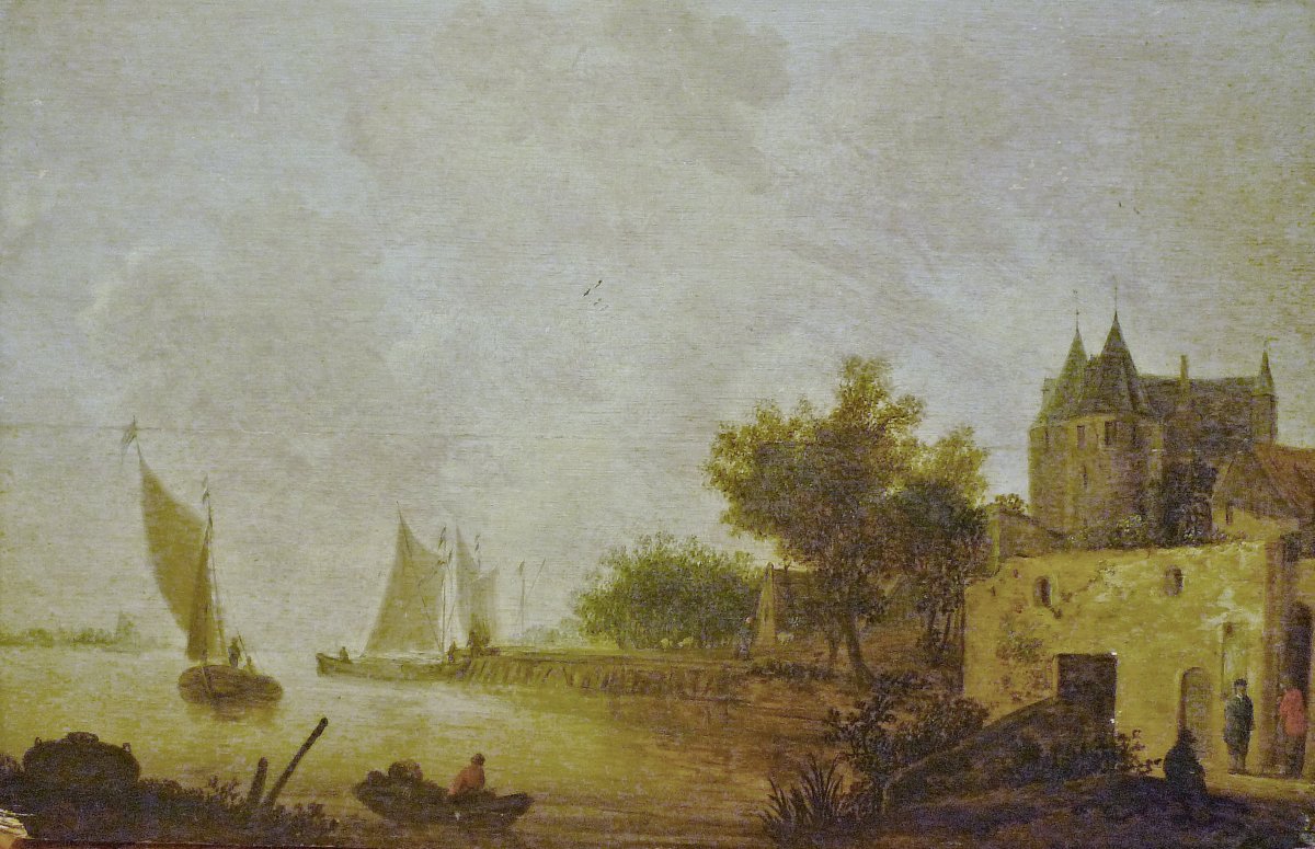 Wouter Knyff Knijff (wesel 1607-1639 Haarlem) River Landscape - Monogrammed And Dated-photo-4
