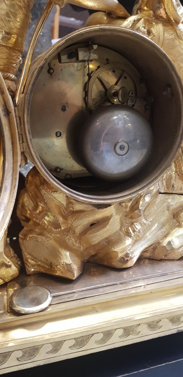 Large Louis XVI Warrior Clock Circa 1780 H. 50 Cm, L. 41.5 Cm-photo-2