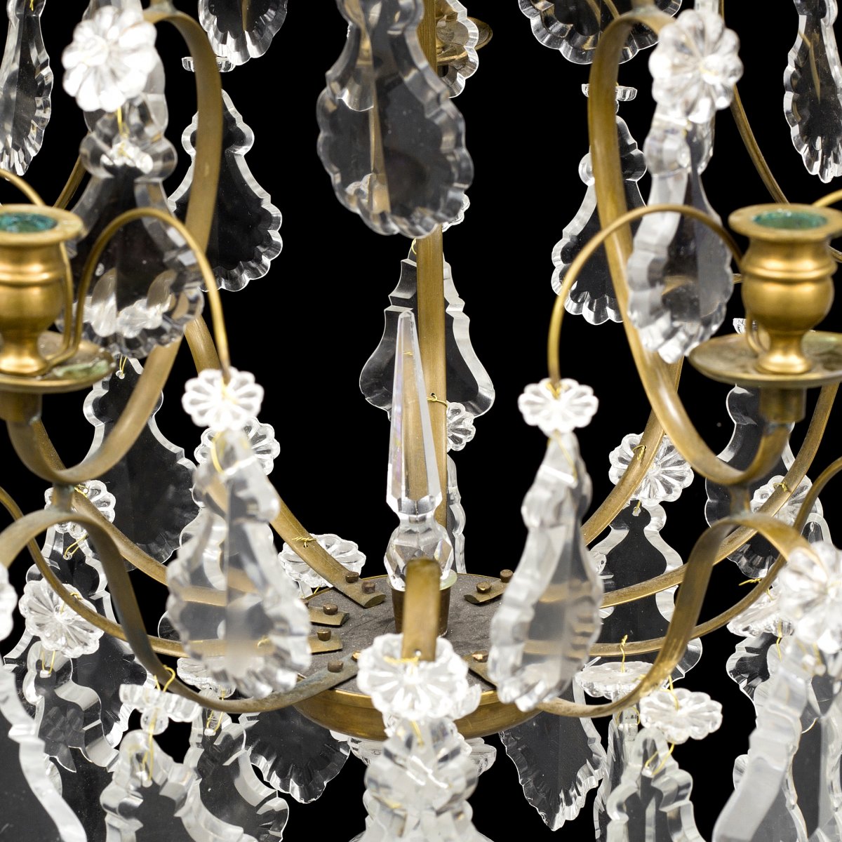 Lustre De Cristal  Louis XIV  Dernier Quart Du XIXe Siècle   électrifié     H. 80 Cm   -photo-4