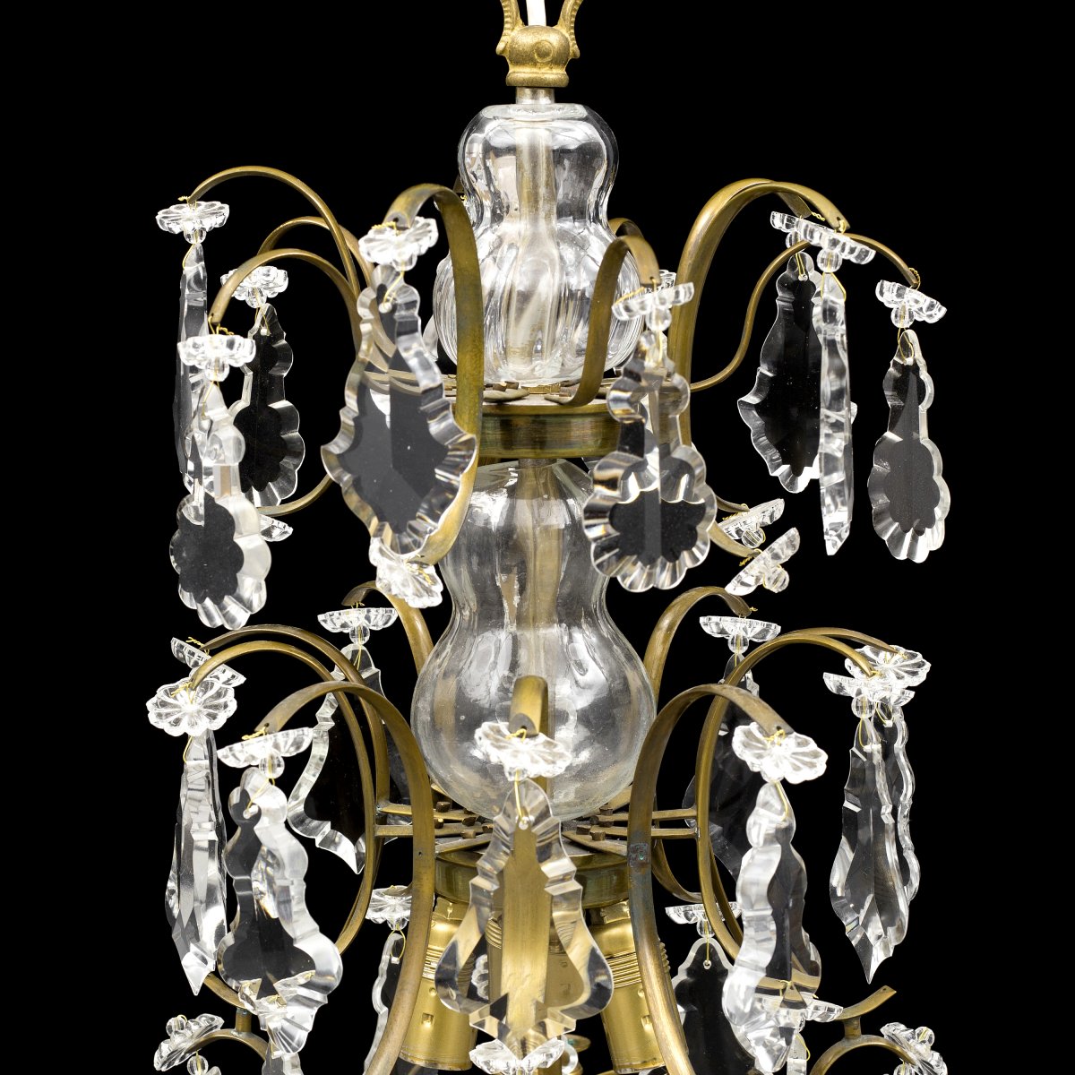 Lustre De Cristal  Louis XIV  Dernier Quart Du XIXe Siècle   électrifié     H. 80 Cm   -photo-1