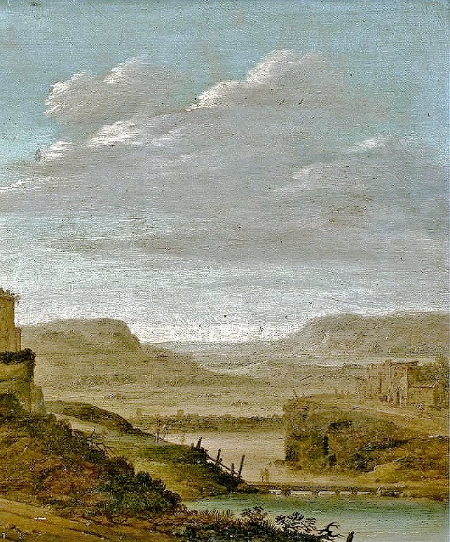 Dirck Verhaert Haarlem 1610- Leyde 1675     Large Paysage Fluvial    Huile Sur Bois -photo-4