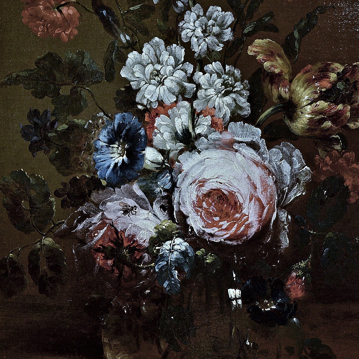 Nicolas Baudesson (troyes 1611 - Paris 1680) Still Life In Flowers In A Glass Vase-photo-3