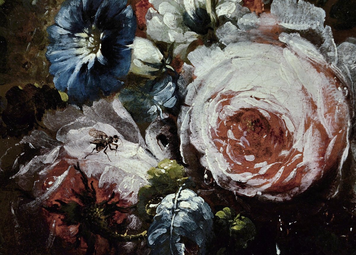 Nicolas Baudesson (troyes 1611 - Paris 1680) Still Life In Flowers In A Glass Vase-photo-1