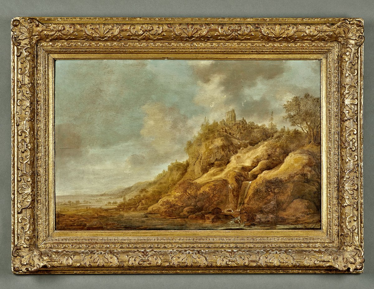 Frans De Hulst 1620-1661  Paysage Fluvial  Monogramme en bas à droite