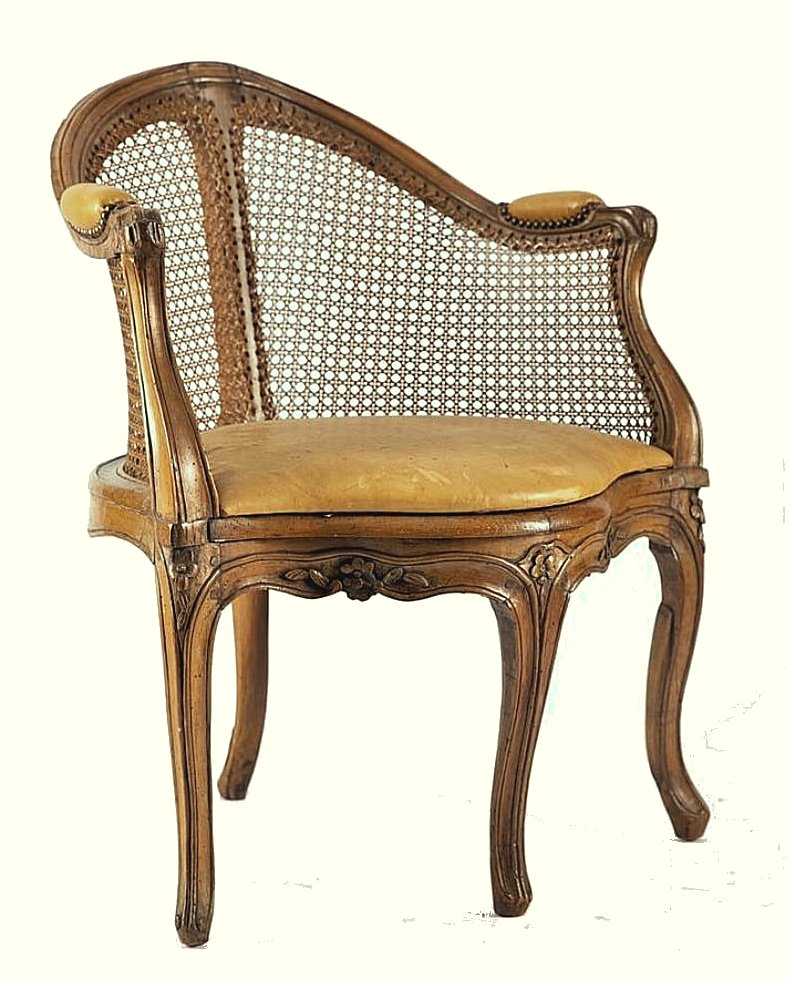 Louis XV Um 1760 Office Armchair Stamped C.dufour Charles Joseph Dufour (1740-um 1780)