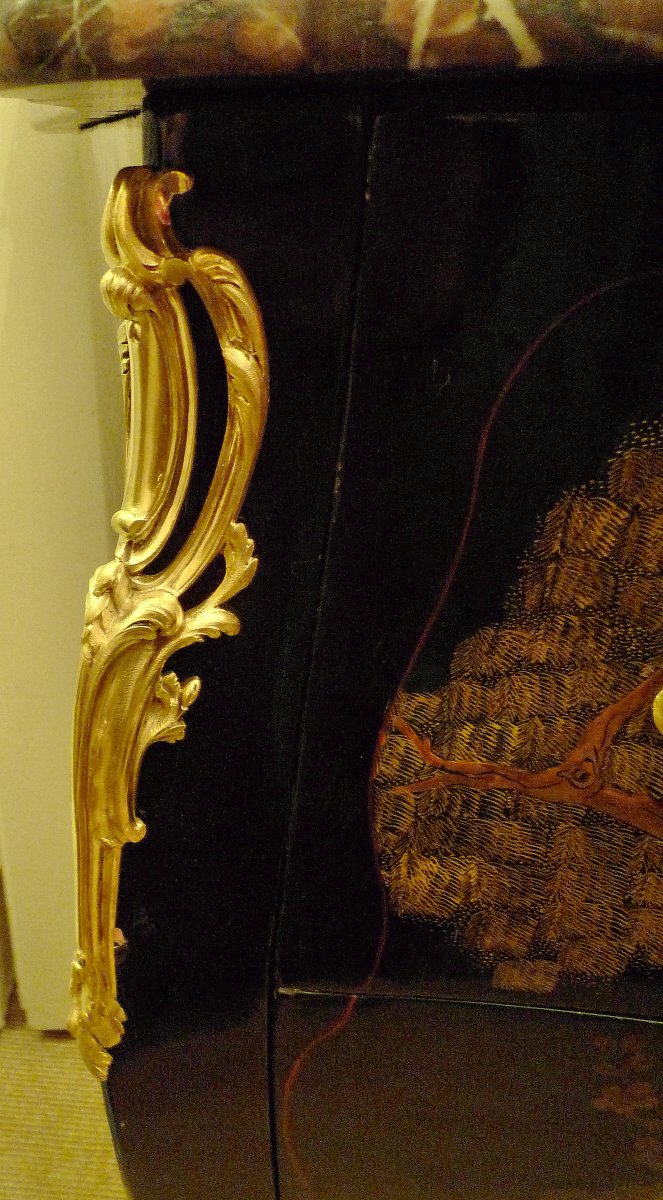 Very Important Black Lacquer Commode Japonoiserie Stamped M. Criard Louis XV Ca. 1750-photo-2