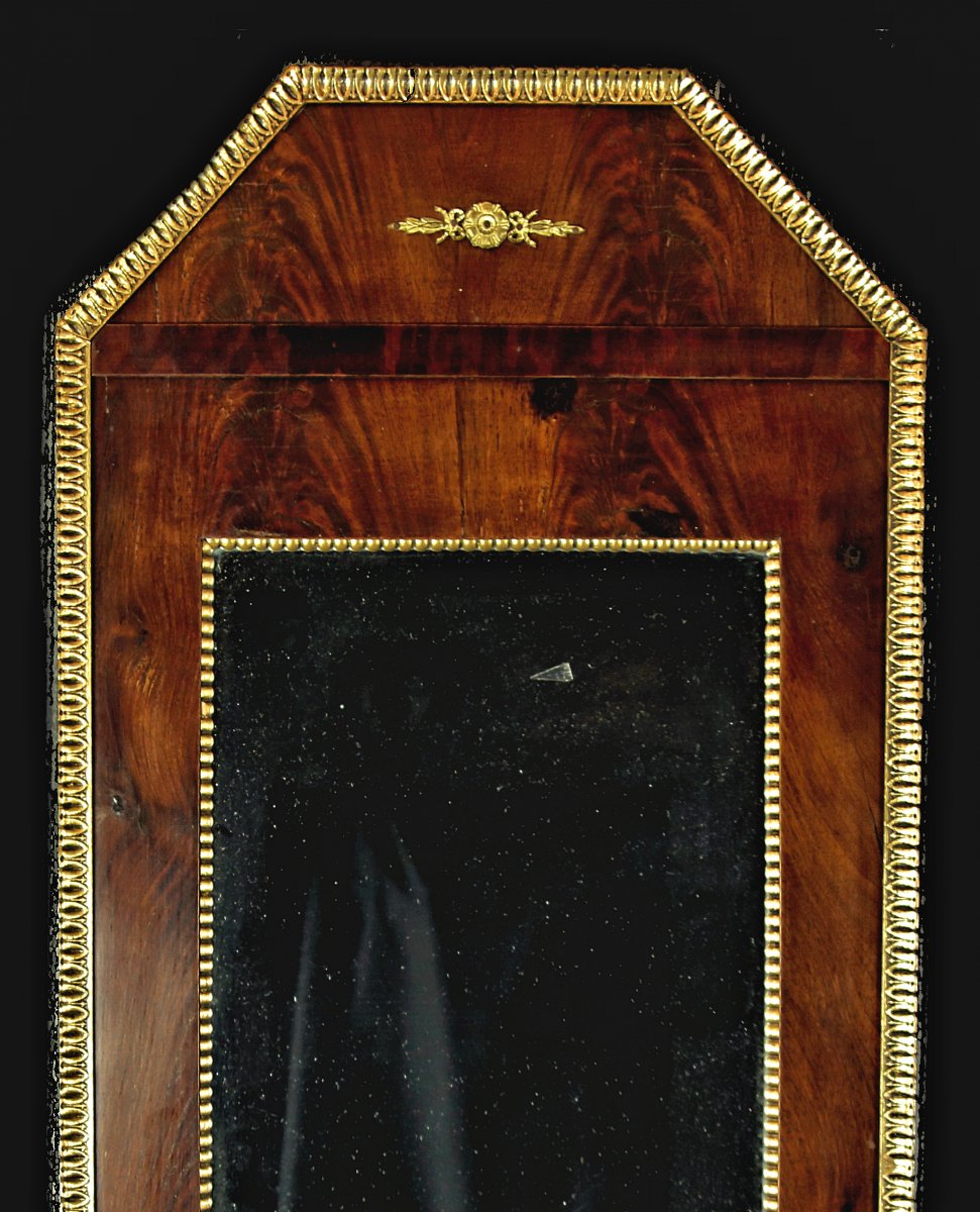 Miroir Empire Pyramide En Acajou Vers 1825   94 X 45 Cm -photo-2