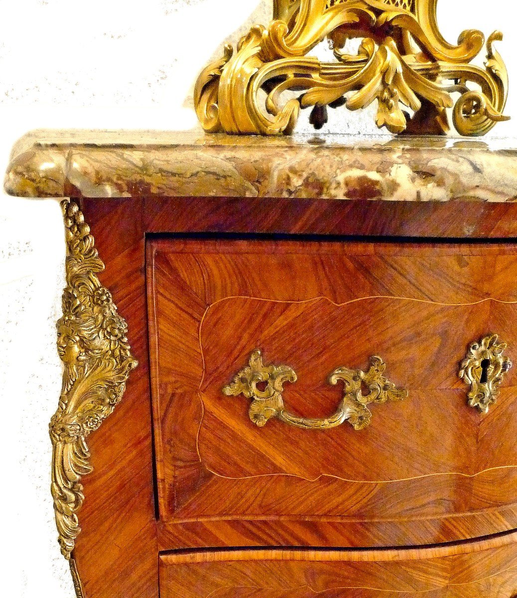 Commode d'Entre Deux Louis XV Vers 1765  Estampillé L.boudin     Leonard Boudin 1735-1807 -photo-3