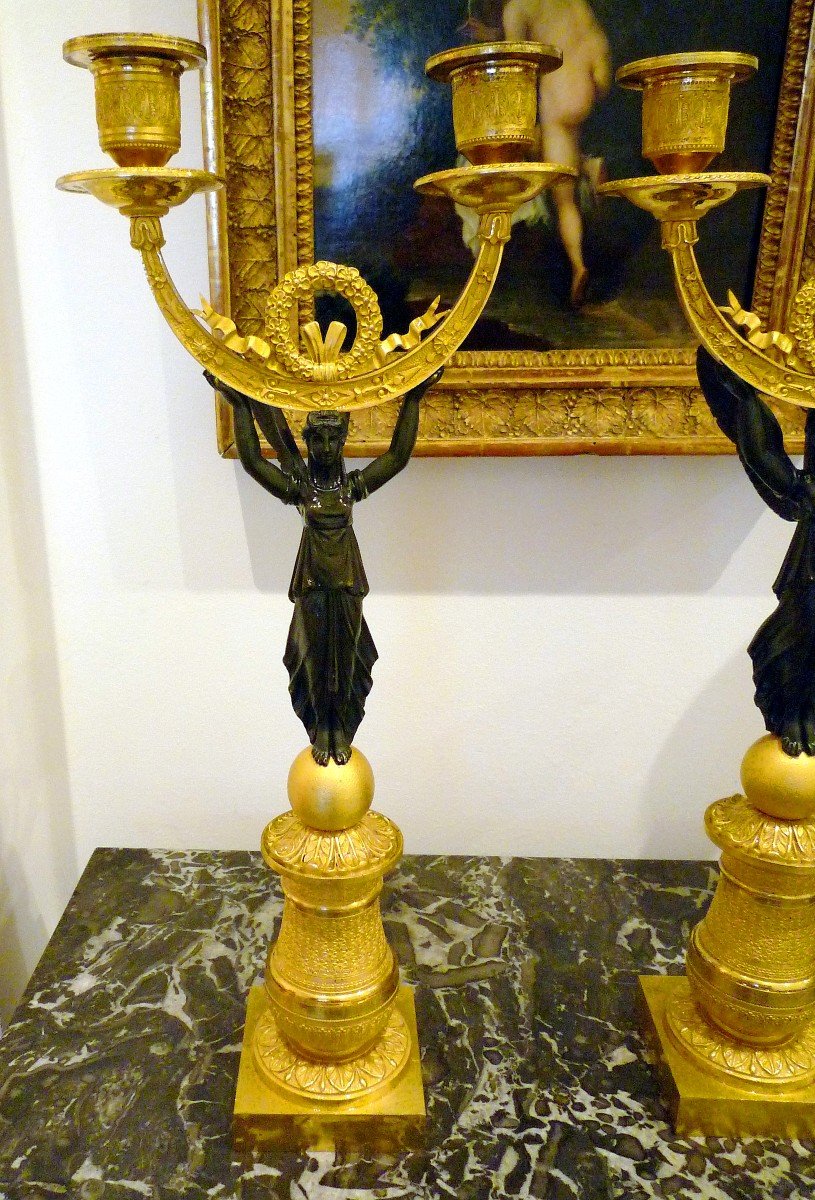 Empire Candelabra Around 1800 H. 40 Cm-photo-2