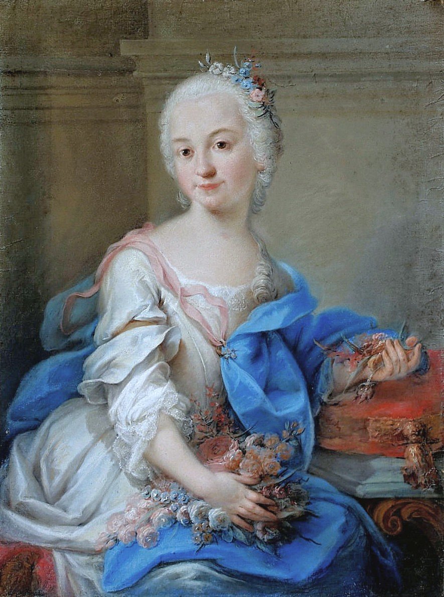 Rosalba Carriera 1673-1757 Attr.   Portrait d'Une Femme Noble (flora ?)   Pastel