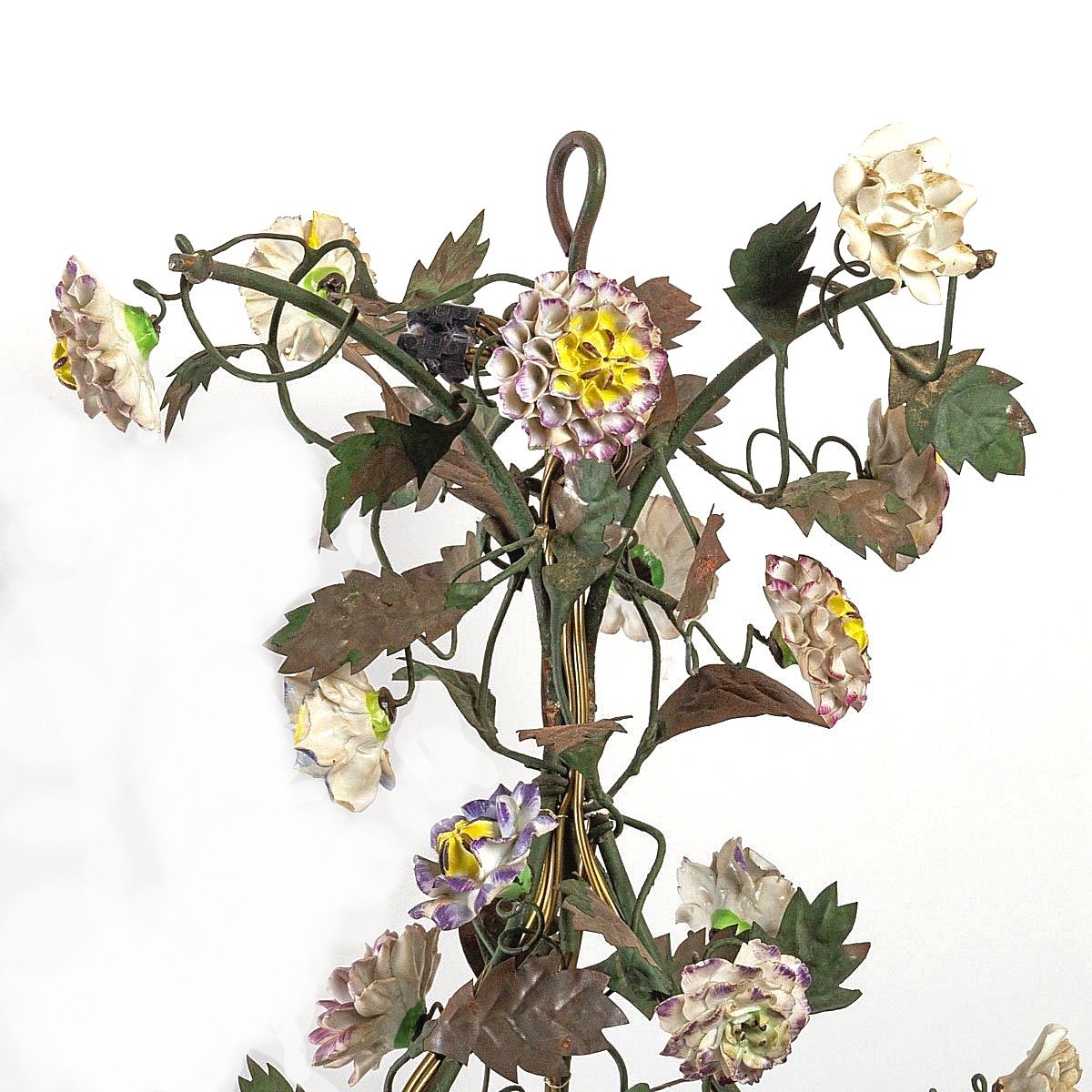 Superb Louis XV Chandelier Around 1760 Flowers In Meissen Porcelain Around 1750-photo-3