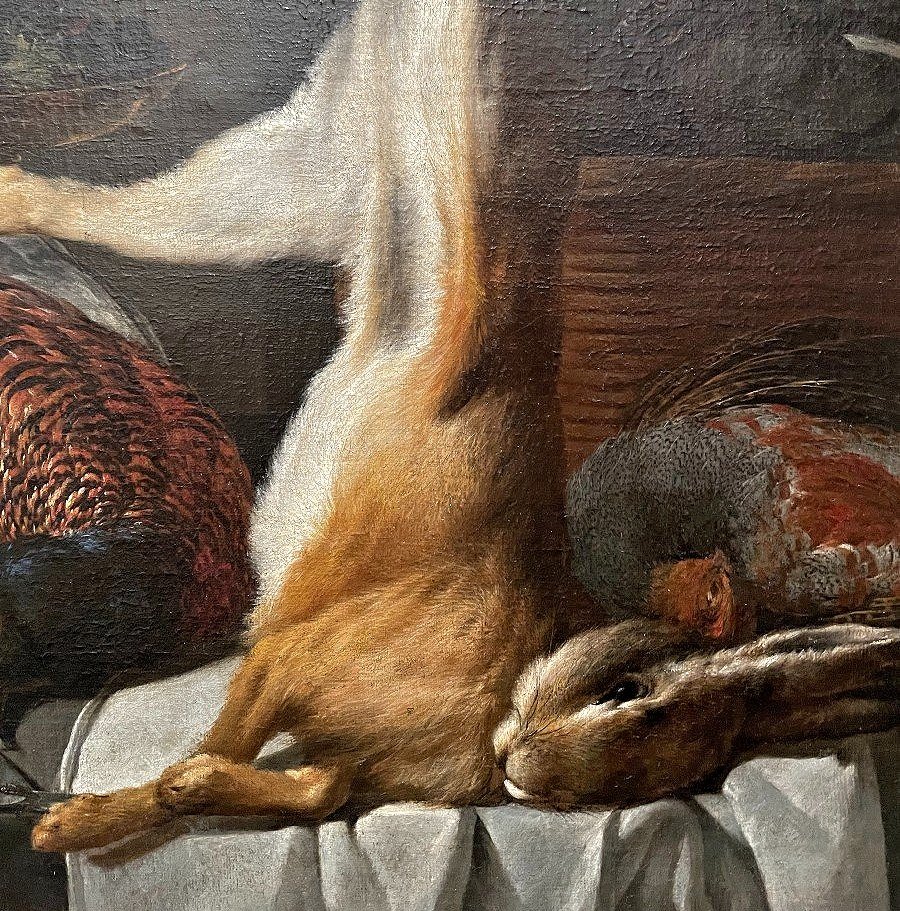 Peter Van Boucle 1610-1673 Still Life With Birds And Hare-photo-3