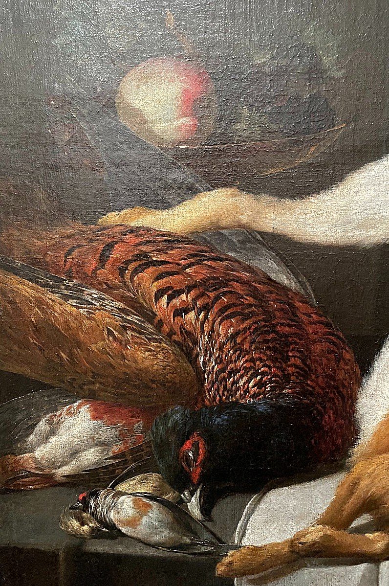 Peter Van Boucle 1610-1673 Still Life With Birds And Hare-photo-3