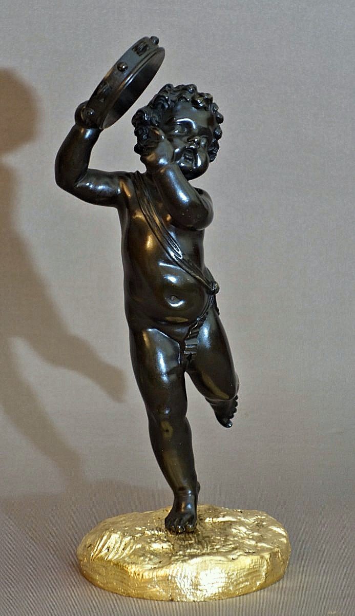 Pair Dance And Play Music Putti Bronze Louis XV The Clodion Model-photo-2
