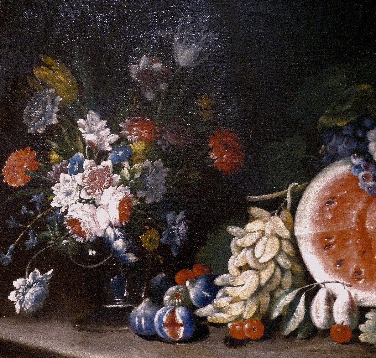 Giovanni Battista Ruoppolo 1629-1693 Attr. Large Still Life With Watermelon-photo-2