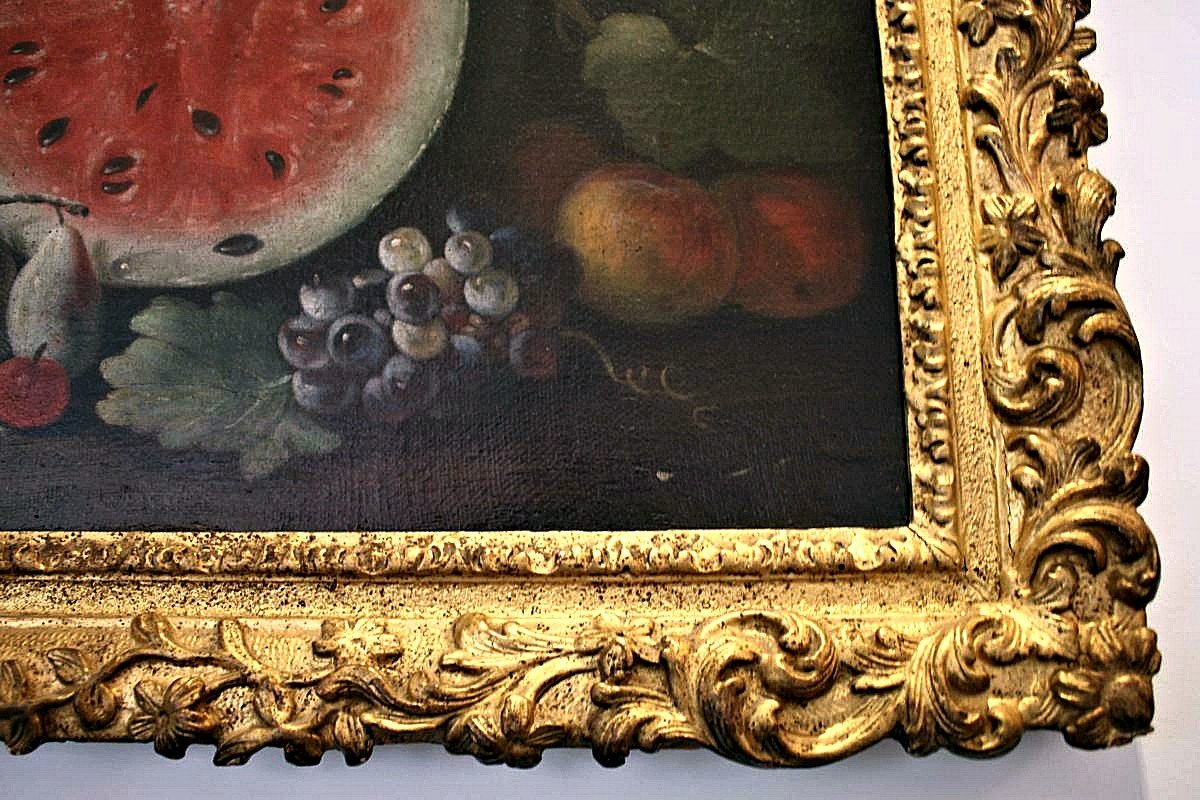Giovanni Battista Ruoppolo 1629-1693 Attr. Large Still Life With Watermelon-photo-4