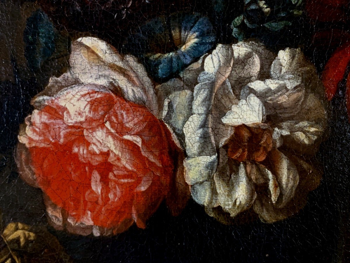 Willem Grasdorp 1678-1723  Nature Morte Aux Fleurs Dans Un Vase De Verre  Expertise Dr. Meijer-photo-3
