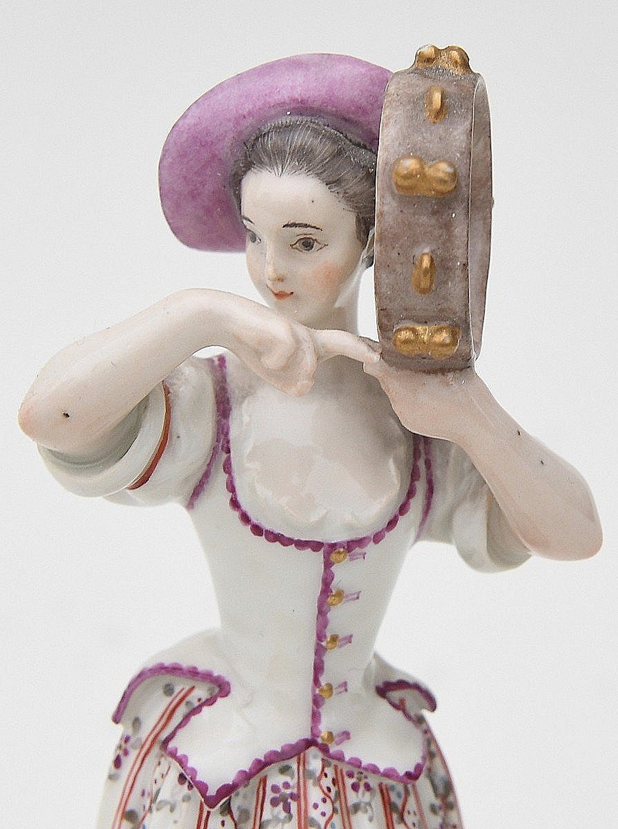 Young Girl With Tambourine Zurich, Circa 1785. Porcelain-photo-4