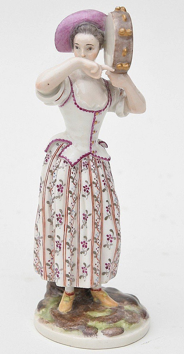 Young Girl With Tambourine Zurich, Circa 1785. Porcelain
