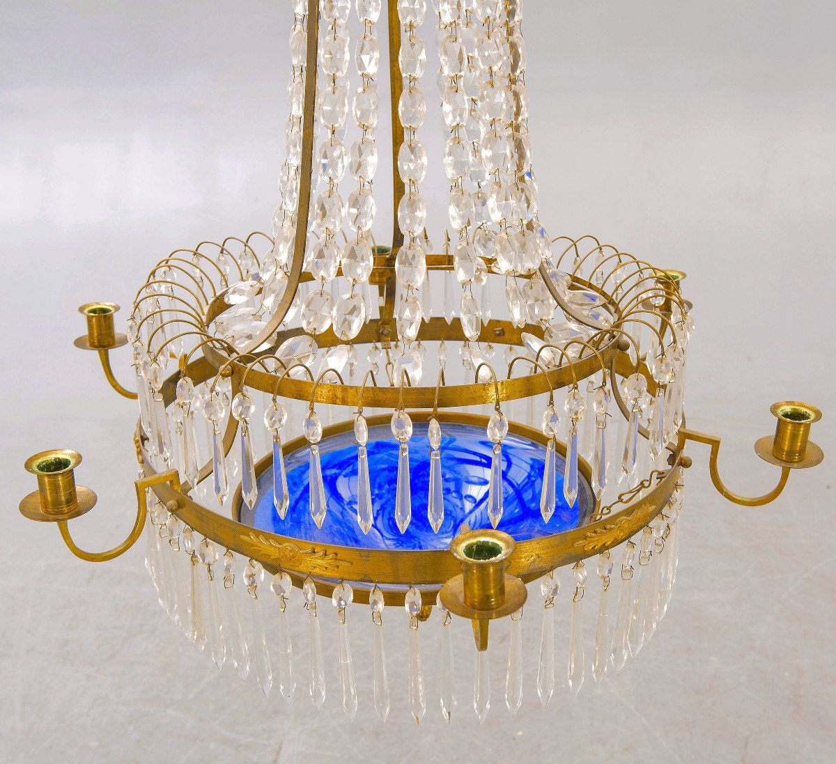Chandelier Sweden Louis XVI Circa 1800 H. 90 Cm, D. 65 Cm-photo-2