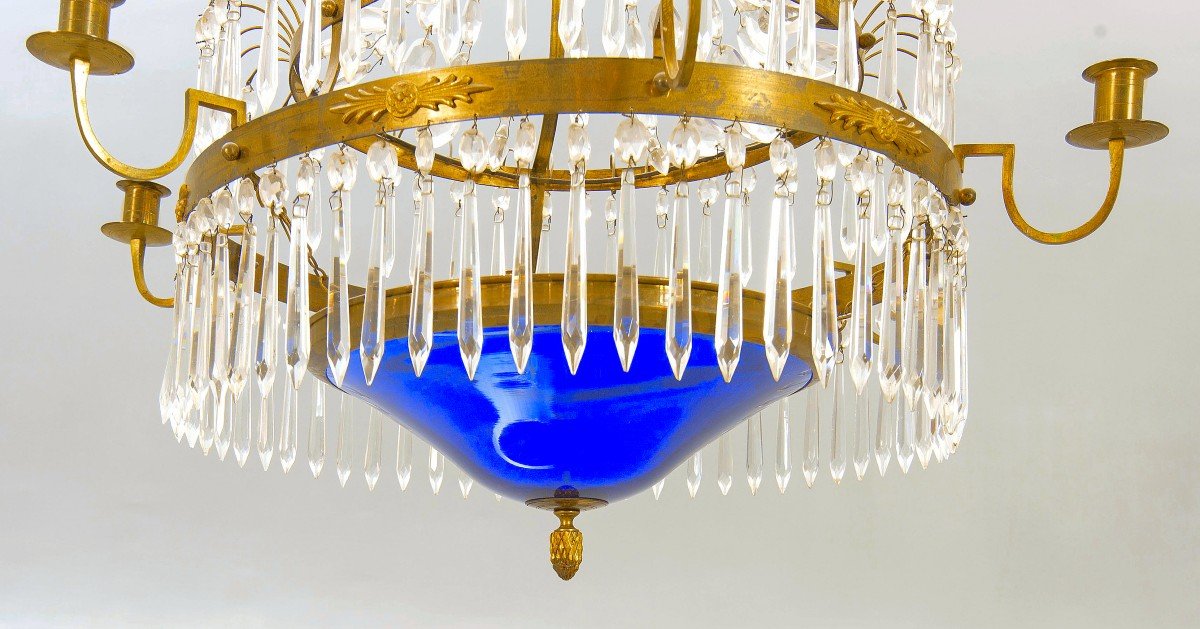 Chandelier Sweden Louis XVI Circa 1800 H. 90 Cm, D. 65 Cm-photo-3