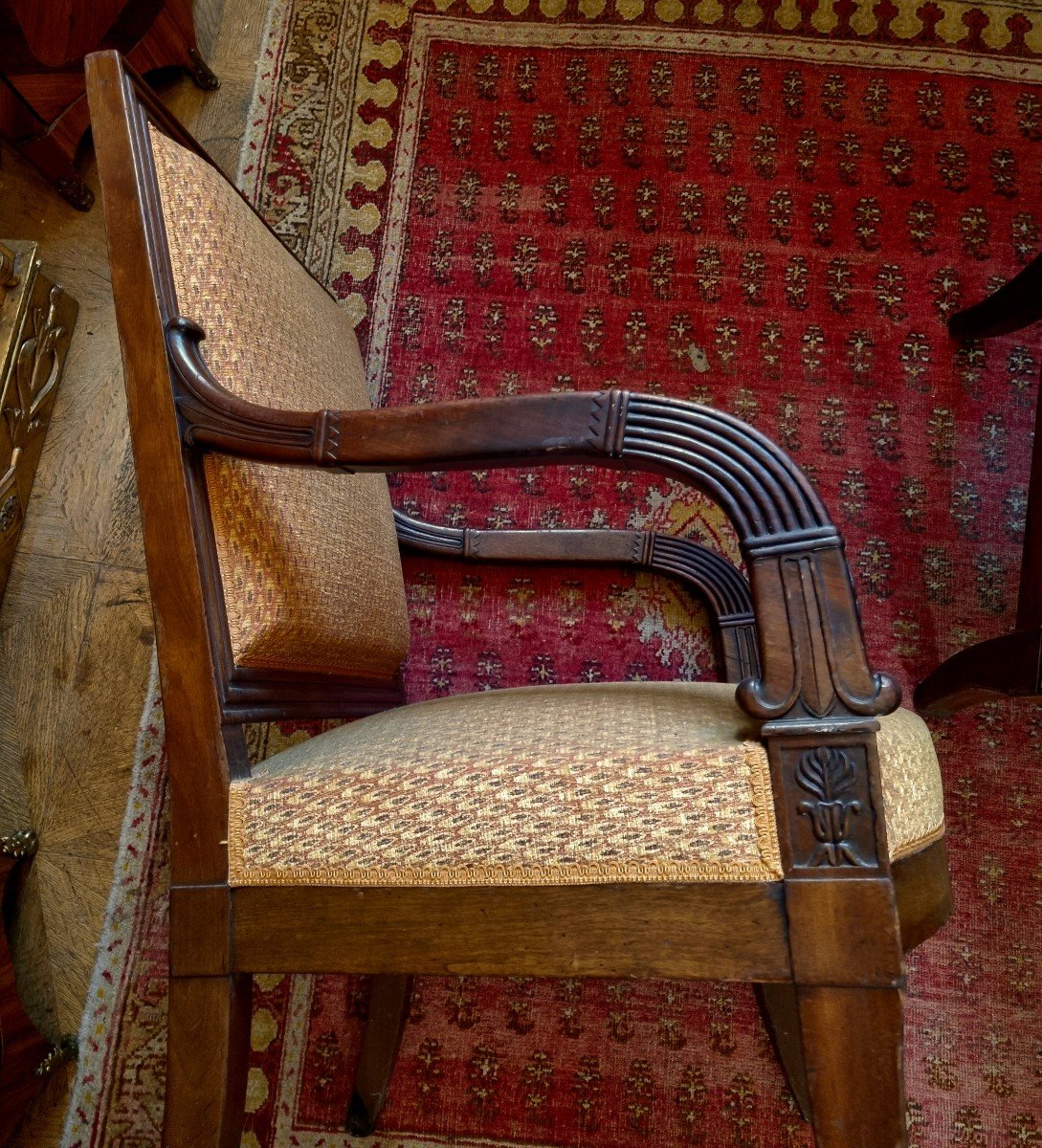 Paire Fauteuils Empire 1813-1825  Estampillé + Iacob   François-honoré Georges Jacob Desmalter-photo-4