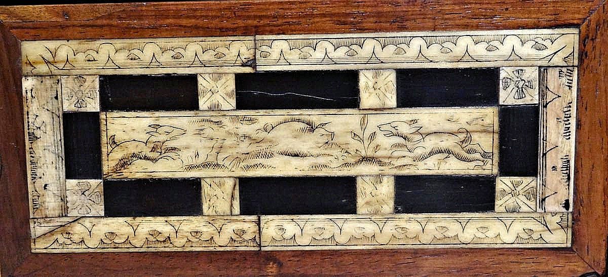 Cabinet Probably Spain 17th Century. Ebony And Ivory Hunting Scenes-photo-2