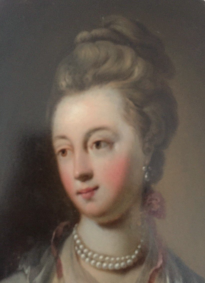 Jean-baptiste Henri Deshays De Colleville 1729-1765   Portrait De Dame   Huile Sur Cuivre -photo-4