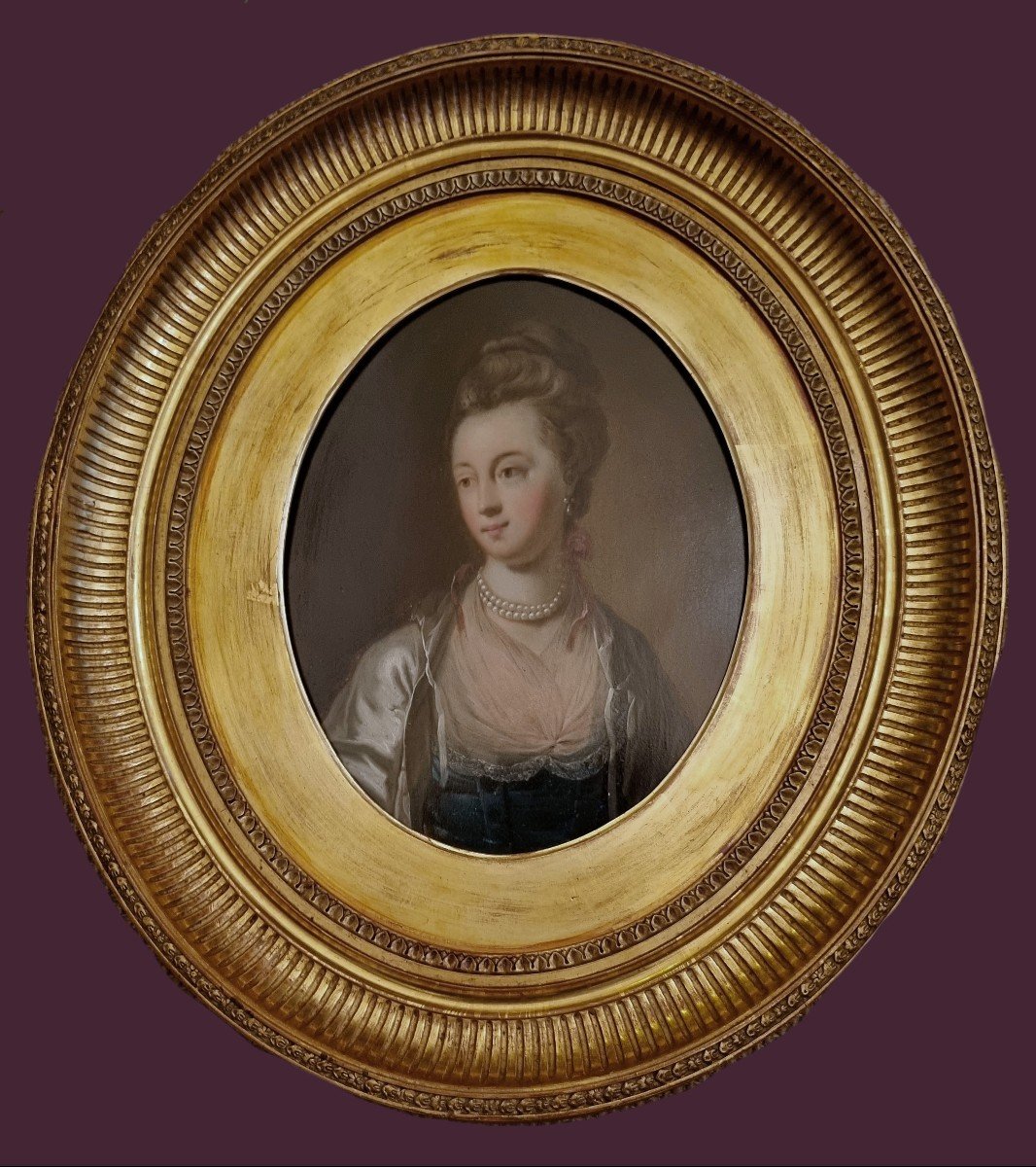 Jean-baptiste Henri Deshays De Colleville 1729-1765 Portrait Of Lady Oil On Copper-photo-2