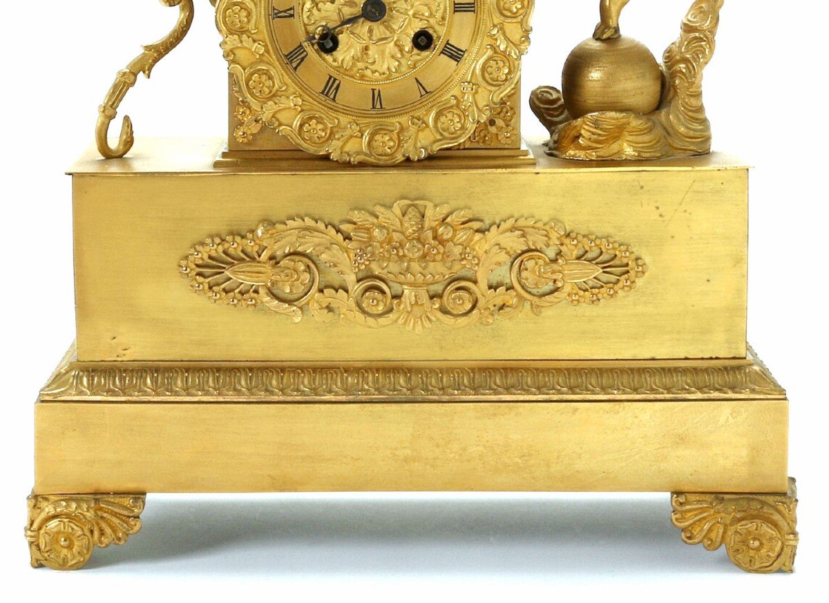 Pendule Cupido Empire Ca. 1820 H. 38 Cm, L.27 Cm. P. 11 Cm-photo-2
