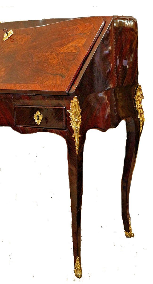 Secrétaire Des Dames Secrétaire Louis XV Vers 1750 Estampillé Mondon  Francois Mondon 1694-1770-photo-2