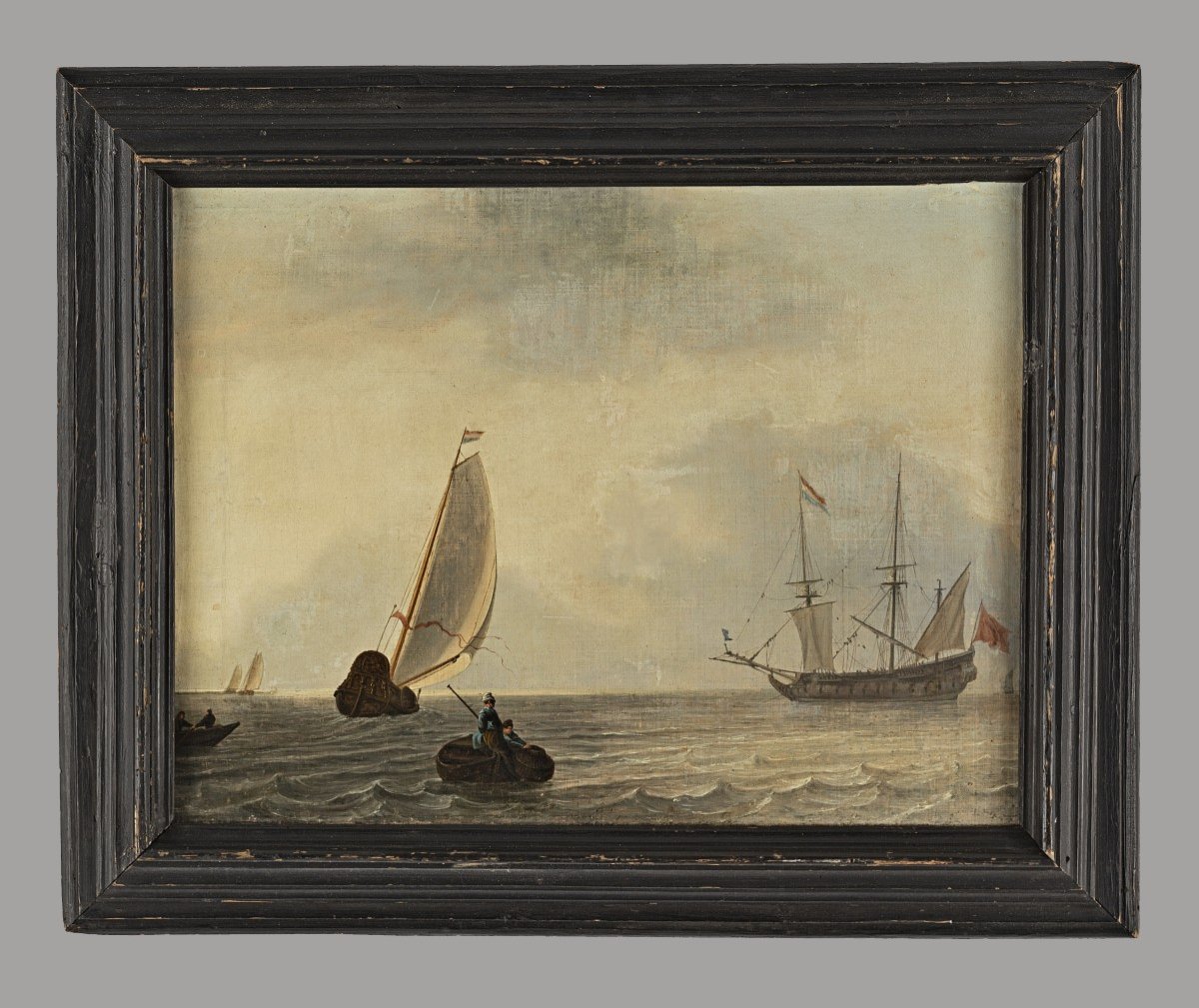 Ludolf Bakhuizen 1630-1708 Attr. Marine - Stormy Sea With Fishermen-photo-2