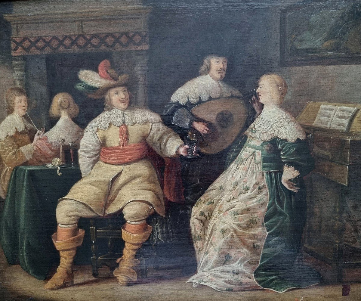 Anthonie Palamedesz (delft 1601 - 1673 Amsterdam) Distinguished Company Signed And Dated-photo-2