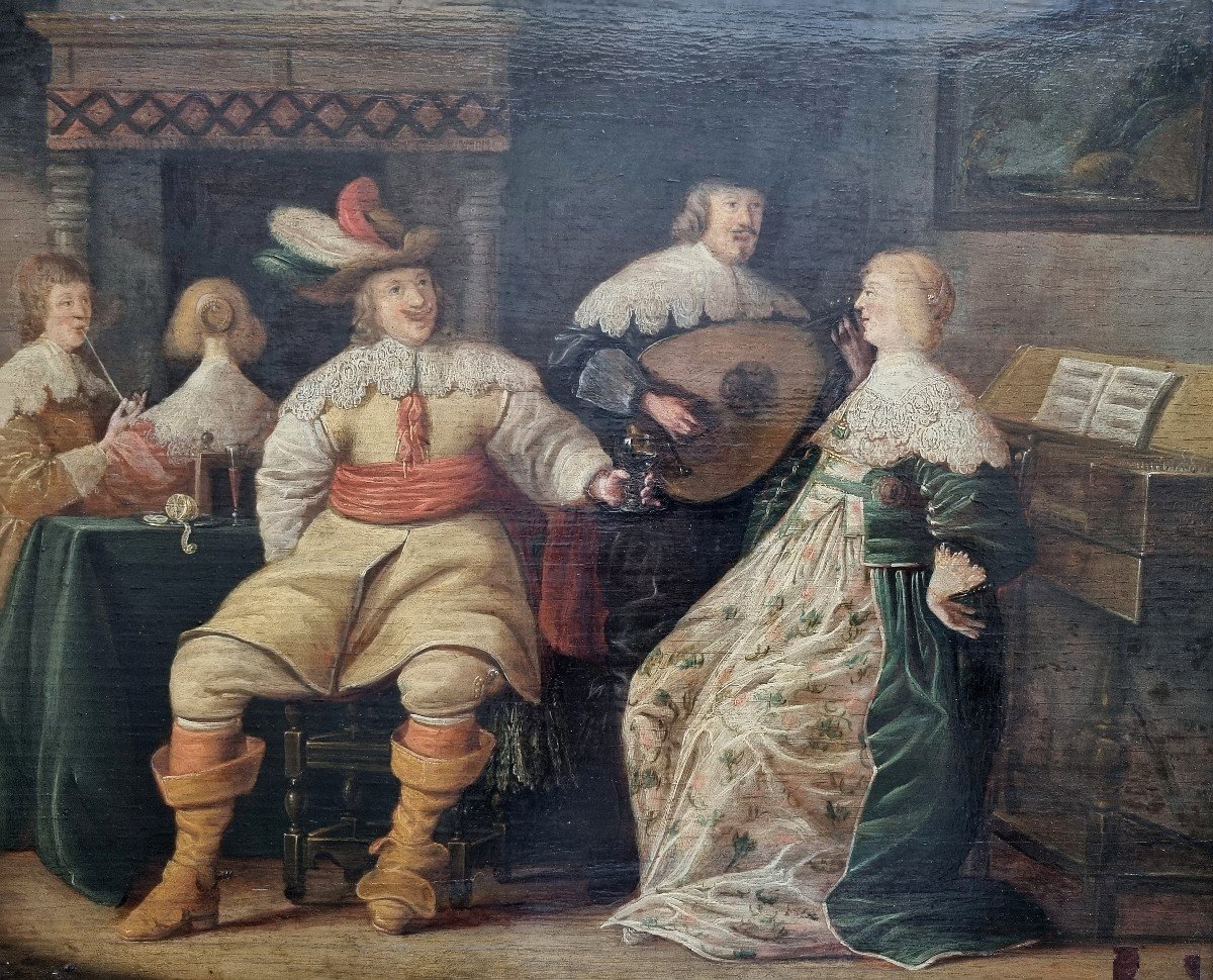 Anthonie Palamedesz (delft 1601 - 1673 Amsterdam) Distinguished Company Signed And Dated-photo-4