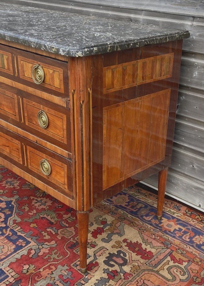 Commode Louis XVI Circa 1775 Stamped Jbvassou Jean-baptiste Vassou 1739-1807-photo-3