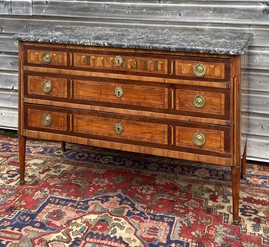 Commode Louis XVI Circa 1775 Stamped Jbvassou Jean-baptiste Vassou 1739-1807-photo-1