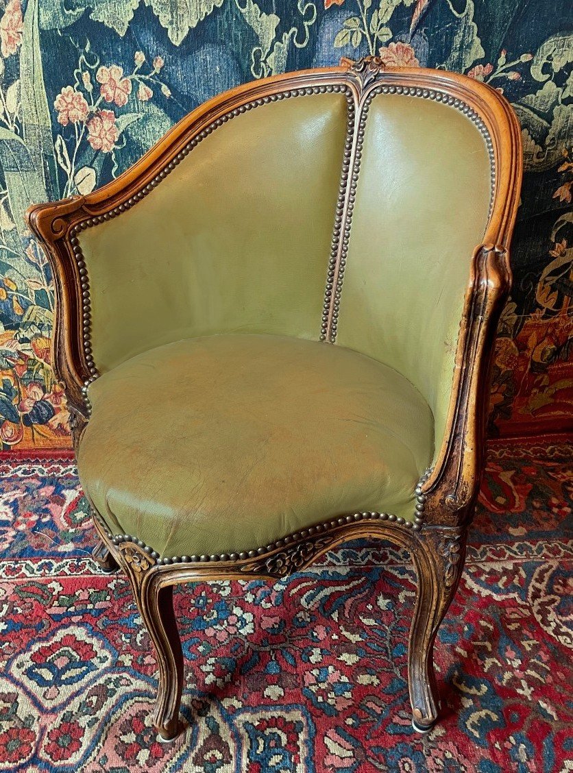 Fauteuil De Bureau Louis XV Vers 1760  H. 82,5 Cm, P. 63 Cm, Hauteur d'Assise 44 Cm 