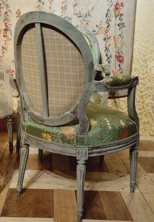 Fauteuils Louis XVI paire  Estampillé P.f. Sefert    Pierre François Sefert (1732-1803)-photo-3